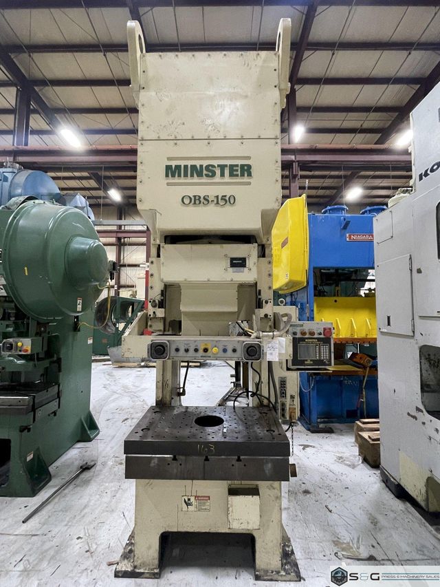 150 ton Minster Model# OBS-150 Mechanical Metal Stamping Press For Sale, Year 2000