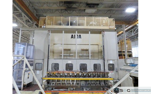 500 metric Ton Aida TMX-S2 Straight Side Double Crank Mechanical Progressive Die Metal Stamping Press, Year 1995