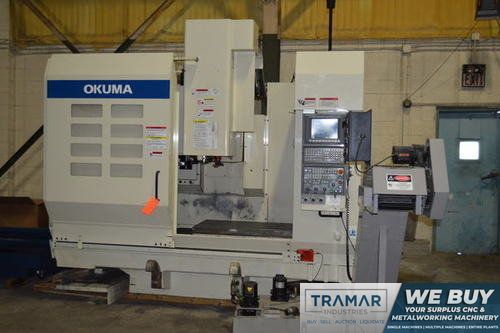 OKUMA MC-V4020 CNC VERTICAL MACHINING CENTER w/OSP E100M, Coolant Thru Spindle, 32 ATC, 40 Taper, 15K Spindle, Low Hours, 2010