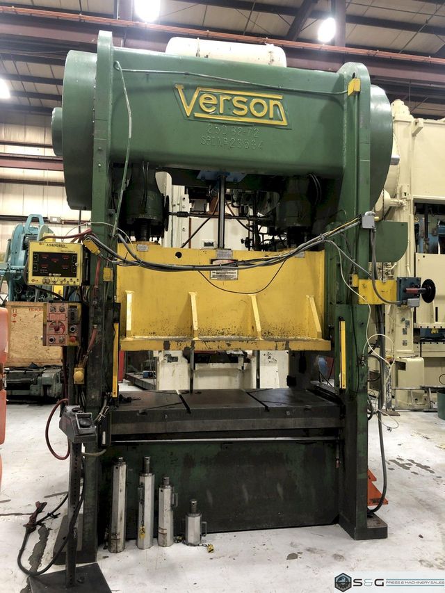 250 ton Verson 250-B2-72 Straight Side Press