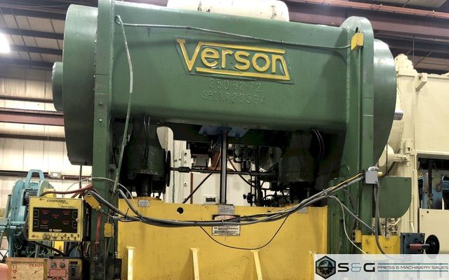 250 ton Verson 250-B2-72 Straight Side Press