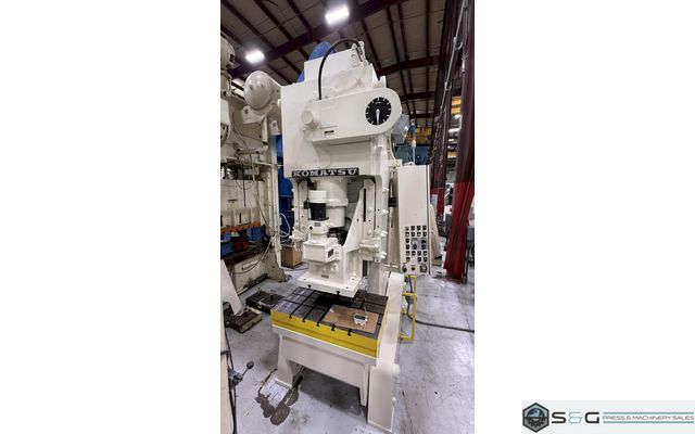 110 ton Komatsu OBS Used Single Crank Gap Frame Mechanical Metal Stamping Press For Sale, Can be seen under power!