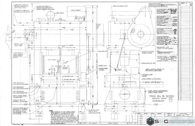 250 Ton VERSON S2-250-72-48t, 10" Str, 26" SH, 20-40 VSPM, 24" Windows, FlrStd