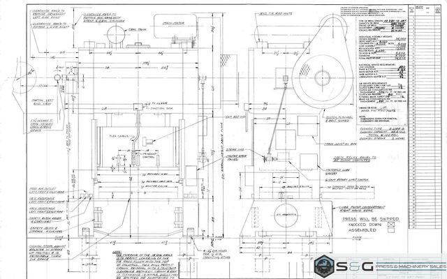250 Ton VERSON S2-250-72-48t, 10" Str, 26" SH, 20-40 VSPM, 24" Windows, FlrStd