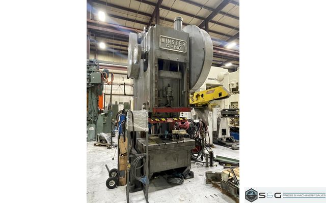 150 ton Minster G1-150 OBI Mechanical Metal Stamping Press For Sale, Variable Speed, Under Power!
