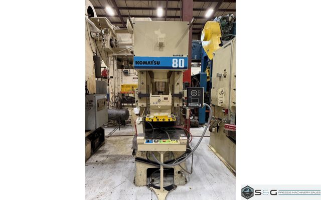 80 Ton KOMATSU OBS Press - Used Komatsu Model 80H-VS-3 Mechanical Stamping Press For Sale, Year 1996,  Under Power!
