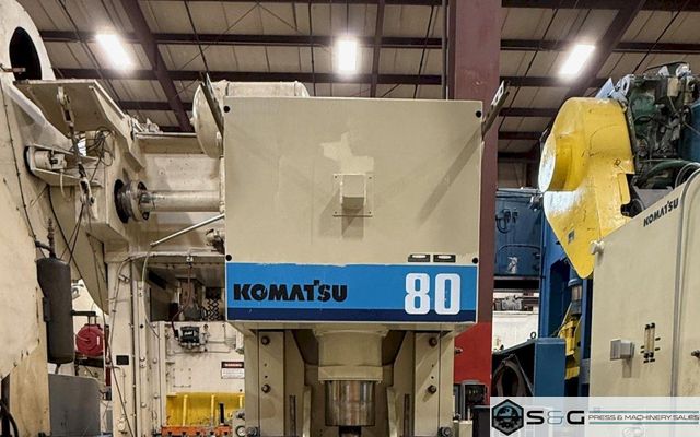 80 Ton KOMATSU OBS Press - Used Komatsu Model 80H-VS-3 Mechanical Stamping Press For Sale, Year 1996,  Under Power!