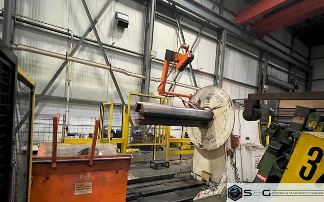 20,000 lbs. x 72" Coe Press Equipment Used Motorized Coil Reel with Coil Car For Sale, Model CPR-20072