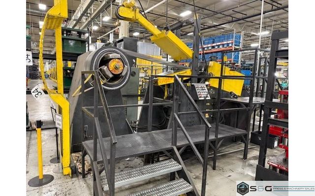 15,000 lbs. x 24" Coe Press Equipment Coil Reel and Straightener For Sale, Model CPR-PO-15024 & CPPS-350