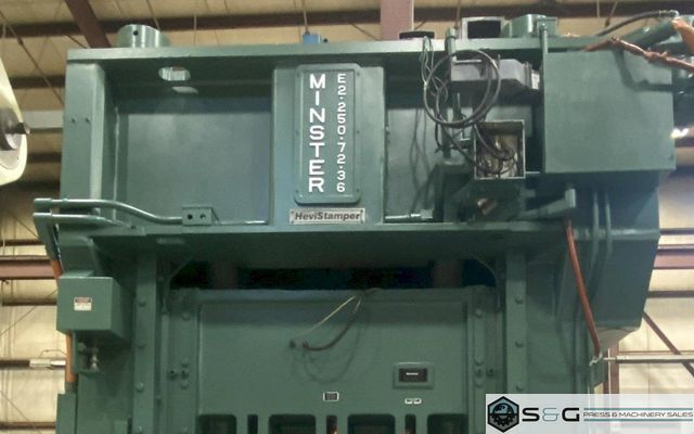 250 Ton MINSTER E2-250-72-36 Hevi-Stamper Straight Side Mechanical Metal Stamping Press, New 1988
