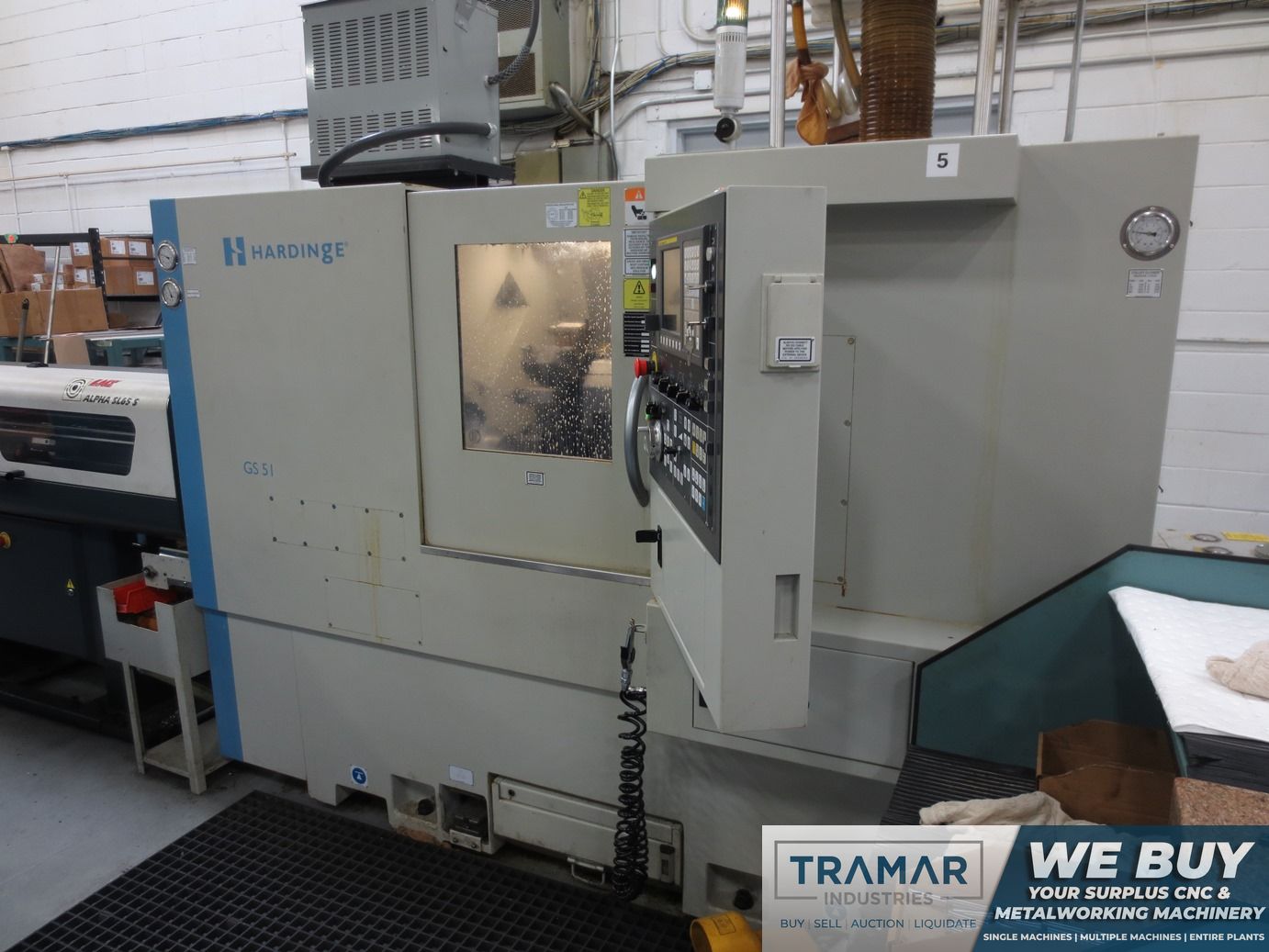Hardinge GS-51MS CNC Lathe w/Milling & Subspindle, Fanuc 0i-TD Control, 18