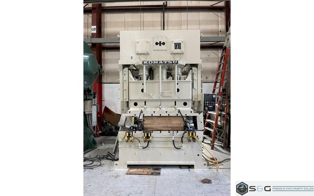 150 ton Komatsu Double Crank Used Mechanical Metal Stamping Press For Sale Model OBW150-2, Year 1987