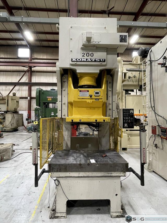 200 ton Komatsu Single Point Gap Mechanical Metal Stamping Press #OBS200-2, Year 1986
