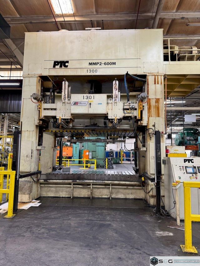 600 ton PTC Transfer / Progressive Die Press Model MMP2-600M Straight Side Mechanical Press For Sale, Year 2003