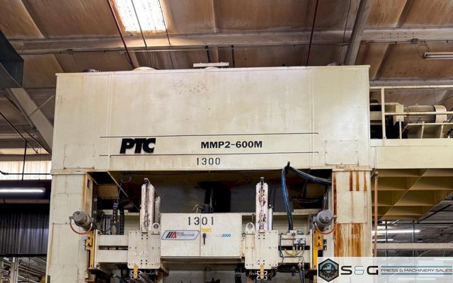 600 ton PTC Transfer / Progressive Die Press Model MMP2-600M Straight Side Mechanical Press For Sale, Year 2003