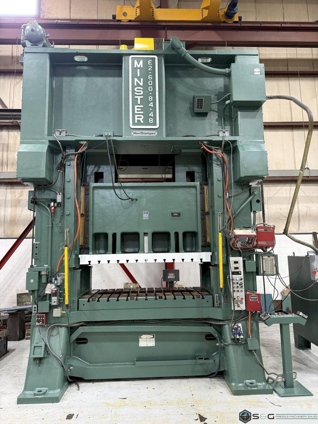 600-ton Minster E2-600-84-48 Hevi-Stamper Straight Side Metal Stamping Press For Sale, Year 1987