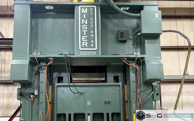 600-ton Minster E2-600-84-48 Hevi-Stamper Straight Side Metal Stamping Press For Sale, Year 1987