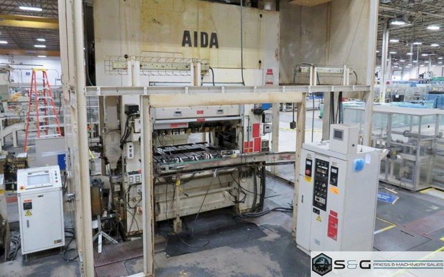 220 ton Aida NS1-2000(2) Used Single Point Eccentric Geared Straight Side Press, Year 2001