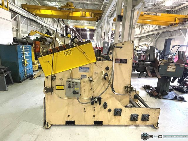 10,000 lbs. x 24" Wide Mecon Model# 100CCS24 Coil Cradle Straightener For Sale, Year 1992
