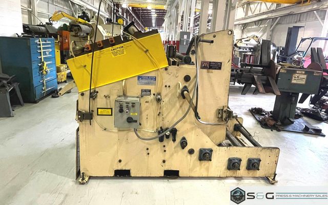 10,000 lbs. x 24" Wide Mecon Model# 100CCS24 Coil Cradle Straightener For Sale, Year 1992