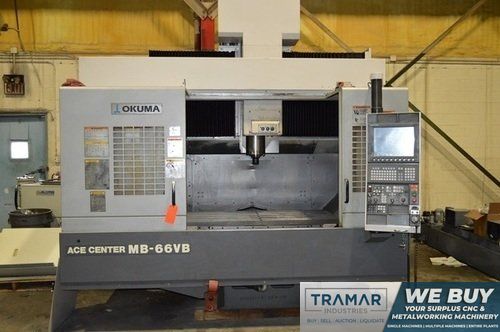 OKUMA ACE CENTER MB-66VB CNC VERTICAL MACHINING CENTER w/OSP P200, Coolant Thru Spindle, 12K Spindle, 40 Position ATC, 50 Taper, 2005