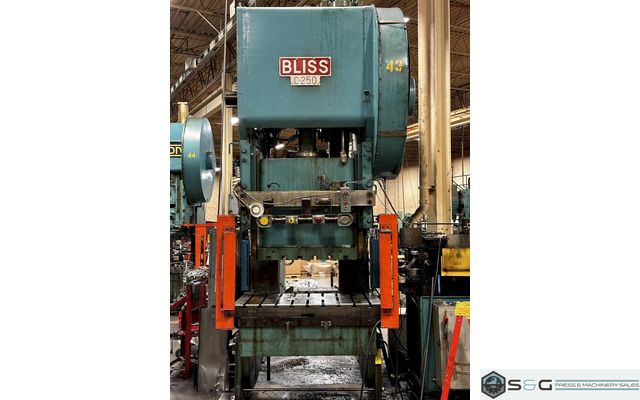 250-ton Bliss Model C-250 Single Point Gap Press For Sale