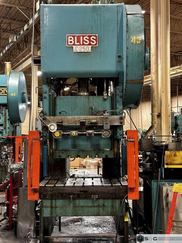 250-ton Bliss Model C-250 Single Point Gap Press For Sale