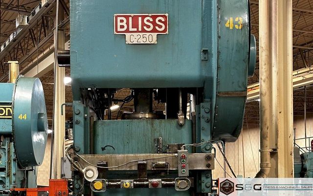 250-ton Bliss Model C-250 Single Point Gap Press For Sale