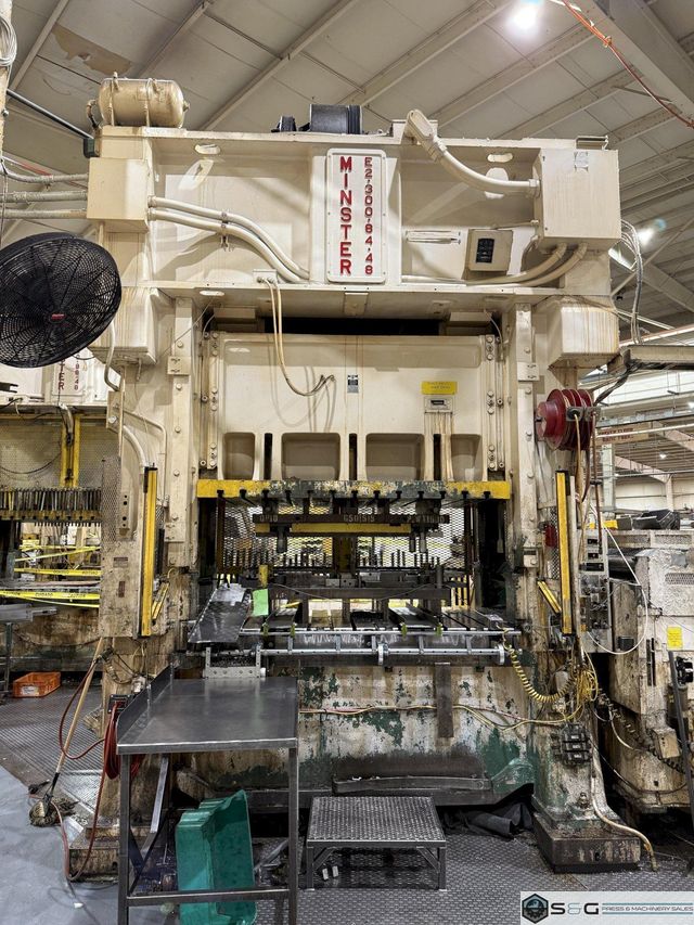 300-ton MINSTER E2-300-84-48 Straight Side Press - Double Crank Metal Stamping Press For Sale, Year 1986