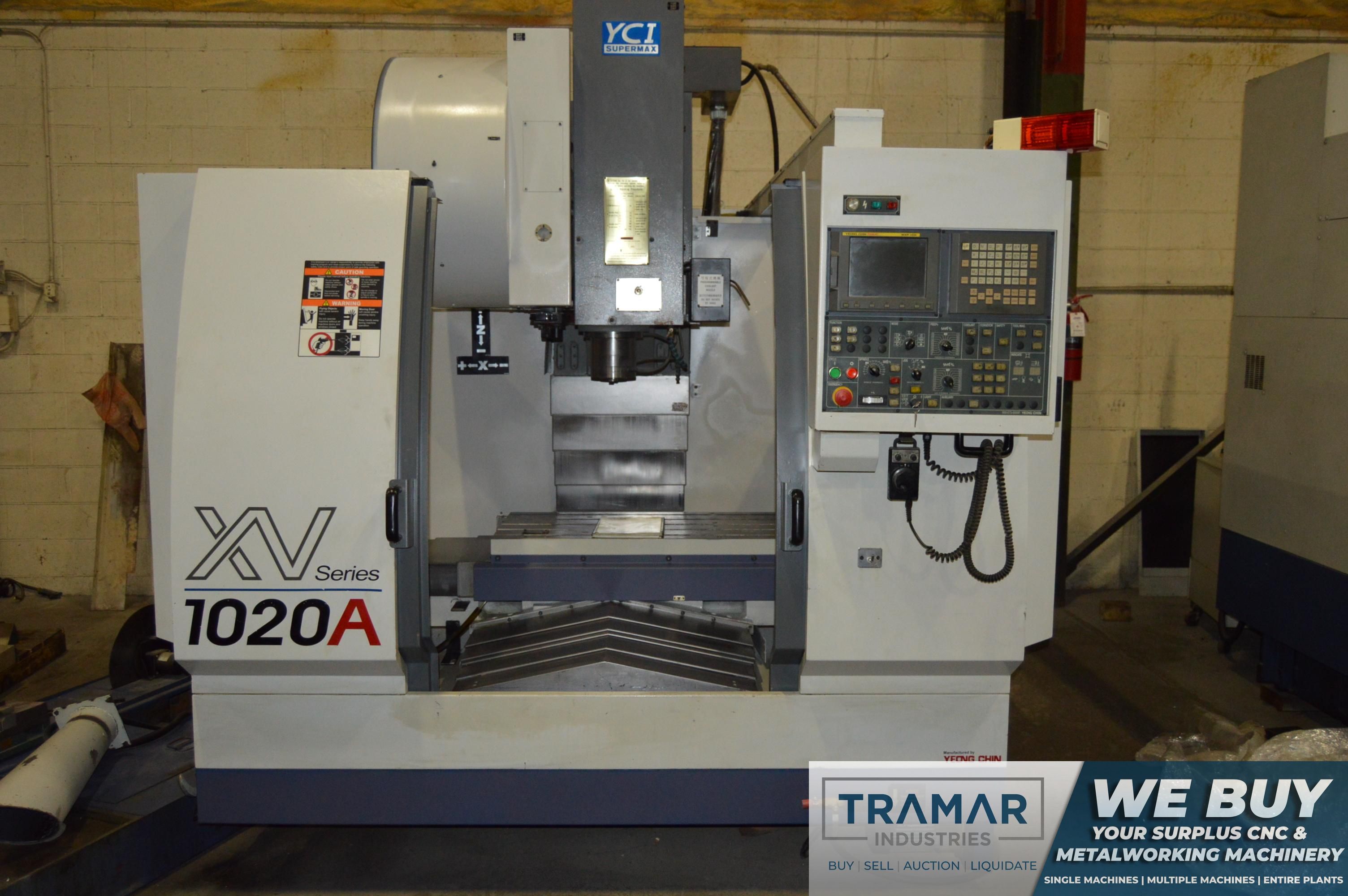 YCI SUPERMAX XV 1020A CNC VERTICAL MACHINING CENTER w/Fanuc MXP100i, 8K Spindle, 24 ATC, Rigid Tap, Auger, 2002