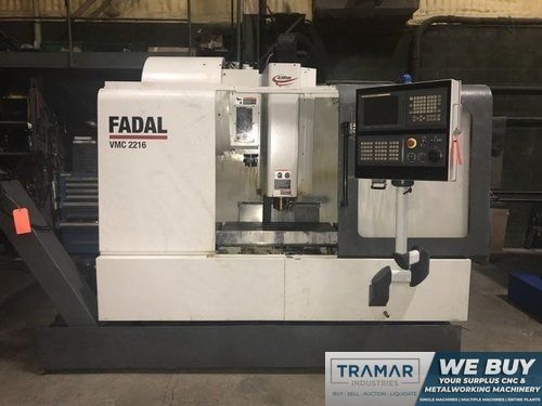 Fadal VMC 2216HT CNC Vertical Machining Center w/Fanuc 18iMBA5, 10K Spindle, 24 Side Mount ATC, 40 Taper, Chip Conveyor, Rigid Tap, 2006