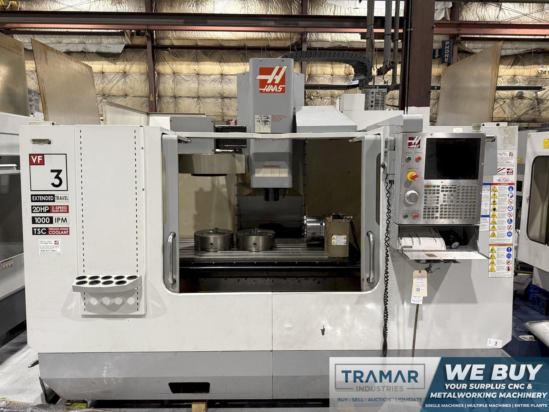 2007 Haas VF-3BYT Used CNC Vertical Machining Center For Sale