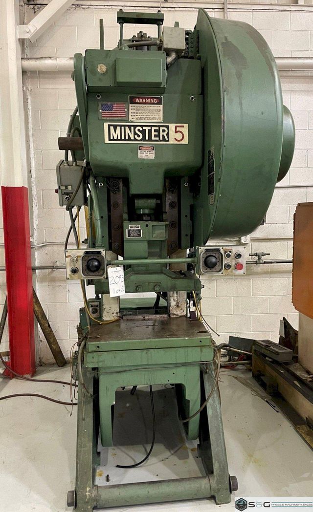 45 ton Minster #5 SS, OBI / Gap Flywheel Mechanical Metal Stamping Press, Year 1985, Excellent Condition!