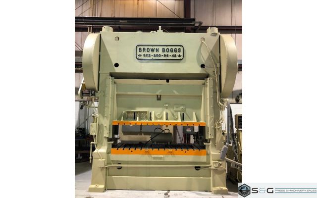 200 Ton Brown & Boggs SC2-200-96-42 Used Straight Side Mechanical Metal Stamping Press For Sale, Underpower!
