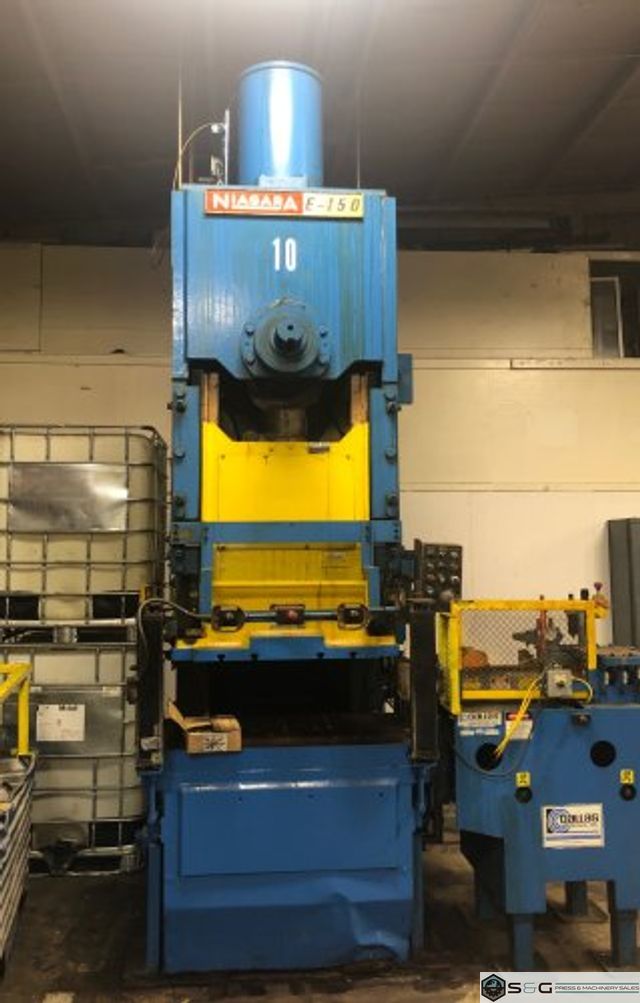 150 Ton NIAGARA E-150 OBS / Gap Frame Used Mechanical Metal Stamping Press For Sale, Under Power!