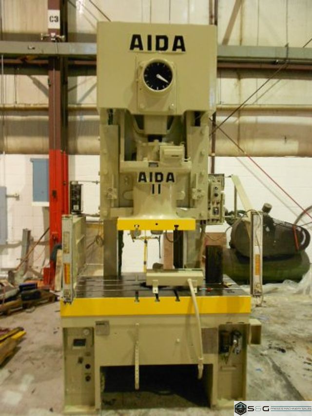 121 Ton Aida C-11(2), Metal Stamping Gap Frame Press For Sale, Can be seen under power!