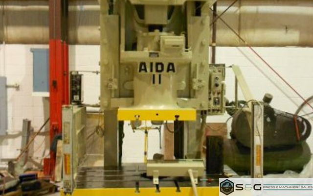121 Ton Aida C-11(2), Metal Stamping Gap Frame Press For Sale, Can be seen under power!