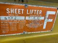 10,000 LB X 96" X 20"-48" ADJUSTABLE  CULLEN FRIESTEDT C F PARALLELOGRAM SHEET LIFTER: STOCK 15383