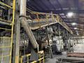 approx. 100' distribution belt conveyor with hoppers and supports
