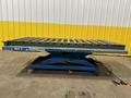 5,000 LBS X 96" X 48" BISHAMON HYDRAULIC SCISSOR LIFT TABLE WITH ROLLER CONVEYOR TOP, 115 VOLT: STOCK #20963