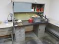 Metal Work Desk with Drawers w Sliding Door and Contents w Light- Auction Item