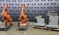 ABB IRB 2400 M2004 / IRC5 M2004 MASTER AND SLAVE DUAL ROBOT ARM SYSTEM USED