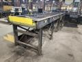 USED HYD-MECH 30" X 25" FULLY AUTOMATIC VERTICAL TILT FRAME BANDSAW MODEL V-25APC-120 WITH 62' OF POWERED CONVEYOR, Year: 2014