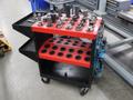 Huot 40 Taper Tool Scoot with (24) CT40 Tool Holders, Step Clamps- Auction Item