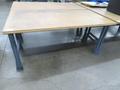 Work Bench, Wood Top, Metal Frame- Auction Item