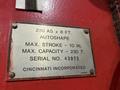 230 TON X 10' CINCINNATI MODEL #230-8AS HYDRAULIC CNC PRESS BRAKE W/ UPGRADED CONTROLS: STOCK #19386