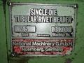 NATIONAL MODEL M5 HIGH SPEED SINGLE DIE TUBULAR RIVET HEADER