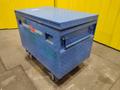 61" X 31" x 39" BLUE STEEL PORTABLE JOB BOX: STOCK 20055