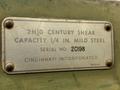 10' x 1/4" CINCINNATI MODEL #2H10 HYDRAULIC POWER SHEAR: STOCK #22535