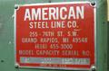 1000 LB X 18" AMERICAN STEEL LINE MODEL #60 COIL REEL: STOCK #71691